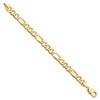 Black Bow Jewelry 10mm 14k Yellow Gold Flat Figaro Chain Bracelet - 2 of 4