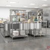 Heavy Duty Stainless Steel Table with Shelves Commercial Kitchen Prep Table with 2 Tier Overshelf - 3 of 4