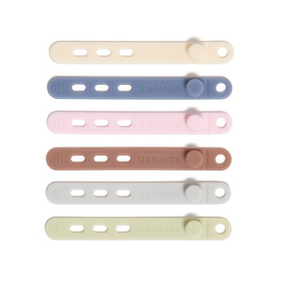 U Brands 6ct Silicone Cable Bands Pastels