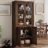 TackView Storage Cabinet with 4 Doors and Adjustable Shelves - Freestanding Kitchen Pantry Cupboard with Magnetic Doors for Dining and Living Room - 3 of 4