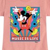 Girls' - Disney - Mickey Music Is Life Fitted Short Sleeve Graphic T-Shirt - 2 of 4