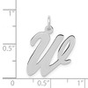 Black Bow Jewelry 14k White Gold, Madison Collection LG Classic Script Initial W Pendant - 4 of 4
