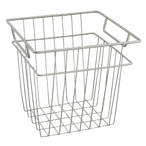 ClosetMaid Cubeicals 10.7"W x 10.2"H Steel Wire Storage Bin Organizer Basket w/ Open Design and Handles for Home, Kitchen, Office, & Bathroom, Nickel - 1 of 4