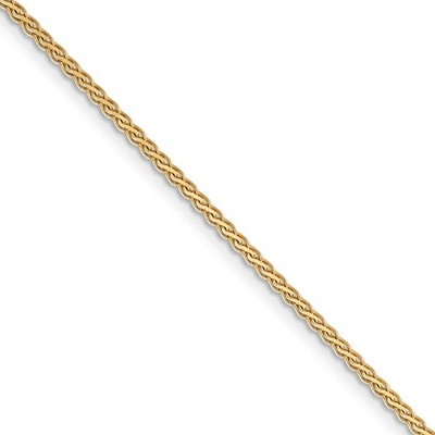 Black Bow Jewelry 1.8mm, 14k Yellow Gold, Flat Wheat Chain Necklace