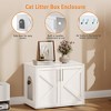 Cat Litter Box Enclosure Furniture, Hidden Wooden Litter Box Cabinet with Side Table Design - 4 of 4