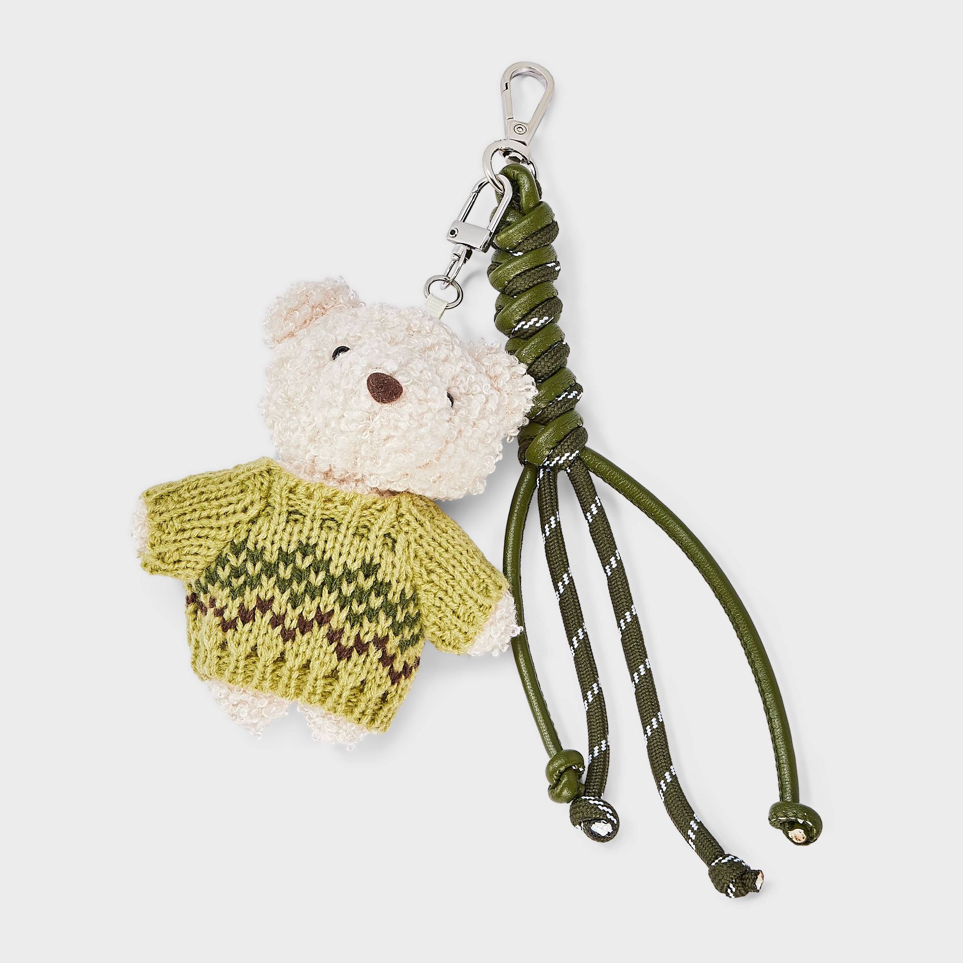 Bear Plush Bag Charm with Sweater and Rope Cord - Cat & Jack™ Green
