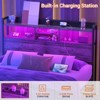 Aheaplus Storage Headboard with Led Lights & Charging Station - 3 of 4