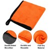Unique Bargains Extra Large 500 GSM Microfibre Car Drying Towel 11.81"x11.81" Gray Orange 4 Pcs - 3 of 4