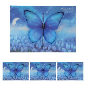 Unique Bargains Greeting Cards Butterfly Pattern for All Occasion 4 Pcs - 1 of 4