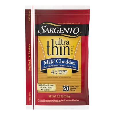 Sargento Ultra Thin Natural Cheddar Cheese Slices - 7.6oz/20 slices