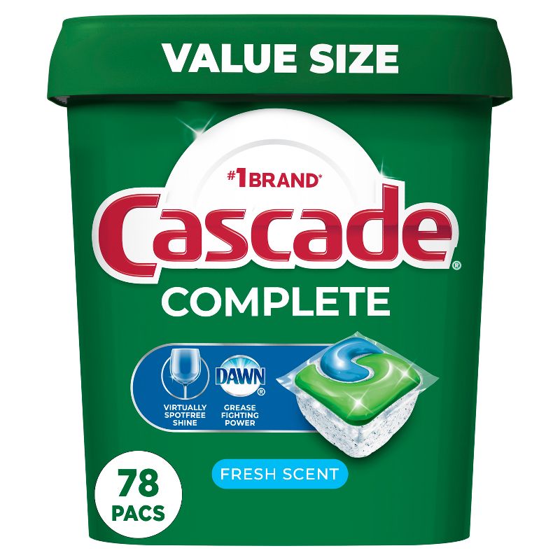 Cascade Fresh Scent Complete ActionPacs Dishwasher Detergents, 1 of 12