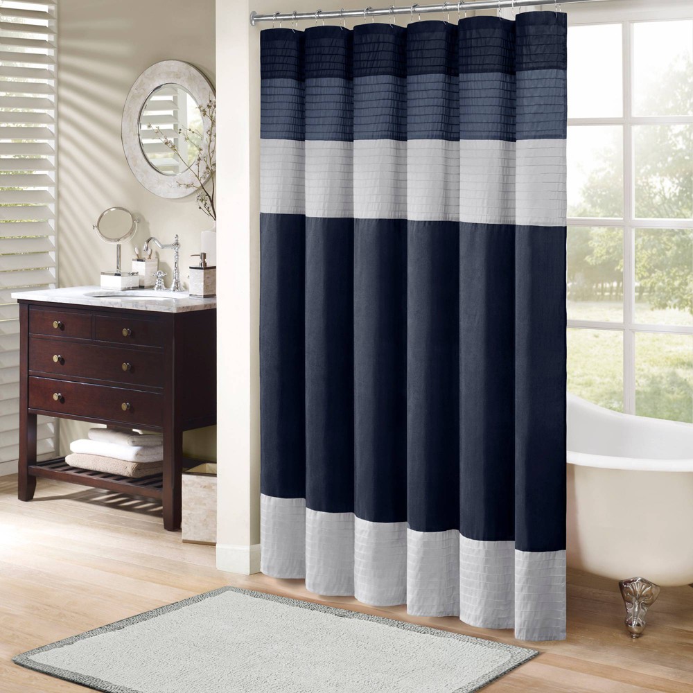 Photos - Shower Curtain Salem Polyester  Navy