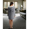 ADR Women's Short Robe, Plush Fleece Women's Robe, Hooded Bathrobe Woman - 3 of 4