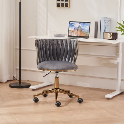 Home Office Desk Chairs, Ergonomic Office Chair, Upholstered Office Chair With Adjustable Swivel Wheels, Comfortable Backrest Desk Chair