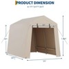 Portable Outdoor Storage Shed with 2 Roll-Up Doors, 240G Waterproof PE Tarp, UV-Resistant for Motorcycle/Tools - 2 of 4