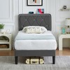 VECELO Upholstered Smart LED Bed Frame with Adjustable Headboard - 3 of 4