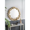 Vynxaria 35" Gold Leaf Round Wall Mirror - Modern Decorative Mirror for Living Room & Entryway - 3 of 4