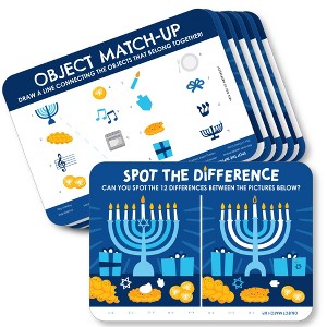 Big Dot of Happiness Hanukkah Menorah - 2-in-1 Chanukah Holiday Party Cards - Activity Duo Games - Set of 20 - 1 of 4