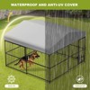 GustoWave Dog Kennel Outdoor, 10x10x6FT Heavy Duty Dog Pens Outside with UV & Water Resistant Roof, Large Dog Fence with Double Locks - 3 of 4