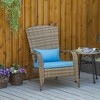 Gulche Patio Wicker Adirondack Chair with Ottoman, Outdoor Fire Pit Chair with Cushions, High-Back, Large Seat for Deck, Garden,Backyard, Sky Blue - 3 of 4