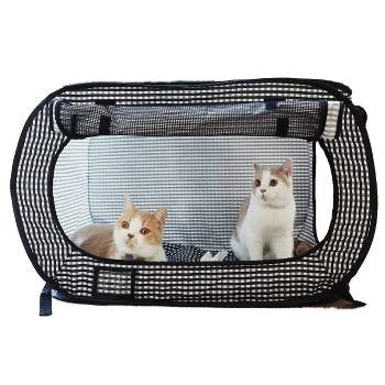 Portable Folding Dog Soft Crate Cat Carrier with 4 Lockable Wheels - Costway