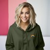 Dalix Rainbow Embroidered Fleece Cropped Hoodie Cold Fall Winter Women - 4 of 4