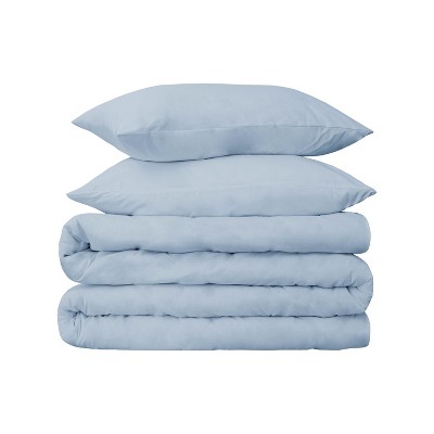 650-Thread Count Cotton Solid Duvet Cover and Sham Set by Blue Nile Mills