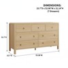 GustoWave Modern 6 Drawer Dresser for Bedroom, Dresser TV Stand with Large Drawers, Natural Texture, Curved Angle for Living Room - 2 of 4
