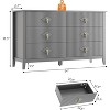 54” Wide Fluted Design Wood Dresser–6-Drawer Modern Chest of Drawers for Bedroom, Living Room, Entryway Storage - 2 of 4