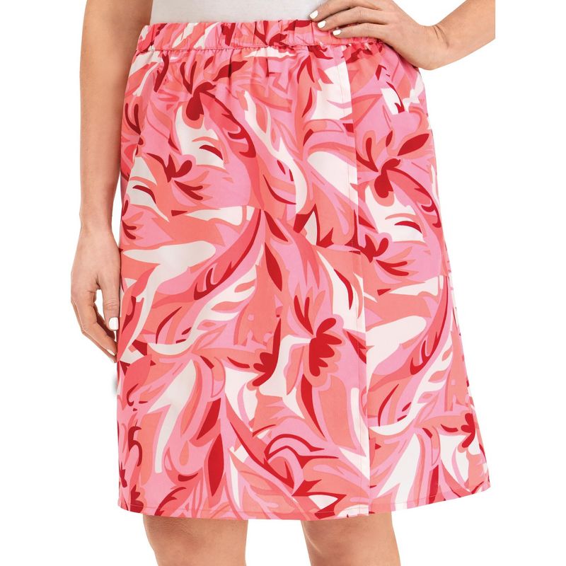 Collections Etc Swirl Pattern Elasticized Waist Skort with Side Pockets, 4 of 6