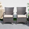 Moda Furnishings 2PCS Wicker Aluminum Outdoor Dining Armchairs with Cushions - 2 of 4