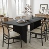 PexFix 79" x 33.5" Solid Wood Farmhouse Dining Table with V-Shaped Legs and Square Wood Top for Modern Dining Rooms & Family Gatherings Black - 3 of 4