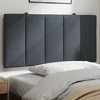 vidaXL Velvet Upholstered Headboard Cushion in Dark Gray with Foam Filling and Convenient Hanging Design - 39.4 inch Compatible - 2 of 4