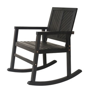JONATHAN Y Ned Modern Chevron-Back 300-Lbs Support Acacia Wood Patio Outdoor Rocking Chair - 1 of 4