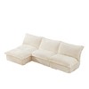NicBex Couches for Living Room L-Shaped 3 Seater Deep Seat Armless Sofa Free Combination Corduroy Upholstered Slipcovered Sofa with Ottoman, Cream - 3 of 4
