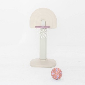 SMOL Basketball Hoop Neutral/Purple with Floral Plush Ball - Rainbow Backboard - 1 of 4