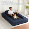 Whisen Convertible Human-Pet Nest Sofa, Compression Human Dog Sofa Bed, Modern Corduroy Floor Couch With Pillow, No Assembly Required - 3 of 4