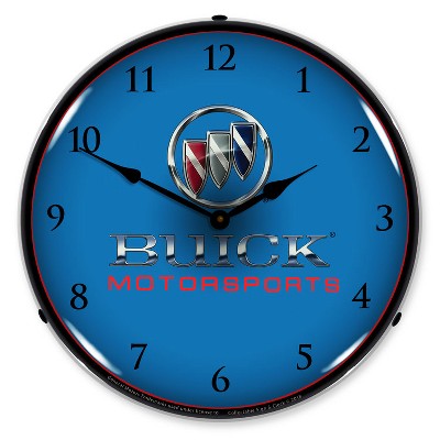 Collectable Sign & Clock | Buick Motorsports LED Wall Clock Retro/Vintage, Lighted