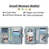 FATMOON Women's wallet - Stylish Vintage Leather RFID Wallet for Women with 3 Transparent ID Windows, 2 Zipper Pockets - 4 of 4
