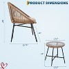 Jojoka 3-Piece Patio Bistro Set with Cushioned Acapulco Chairs & Glass Table, All-Weather Outdoor Conversation Set for Deck, Balcony, Backyard - 4 of 4