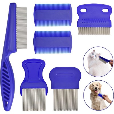 Flea Comb for Cats Dogs, 6 Pack Pet Lice Comb Set Pet Grooming Pets for Small, Medium & Large Pets