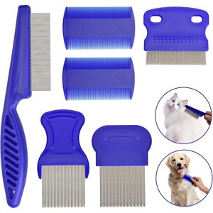 Flea Comb for Cats Dogs, 6 Pack Pet Lice Comb Set Pet Grooming Pets for Small, Medium & Large Pets - 1 of 4
