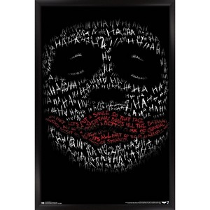 Trends International DC Comics Movie - The Dark Knight - The Joker Face In Text Framed Wall Poster Prints - 1 of 4