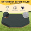 Large Wooden Cedar Sand Box, Wooden Octagon Kids Sandbox with Cover, Sandpit with 4 Benches and Bottom Liner Covered Sand Box for Kids Outdoor - 3 of 4