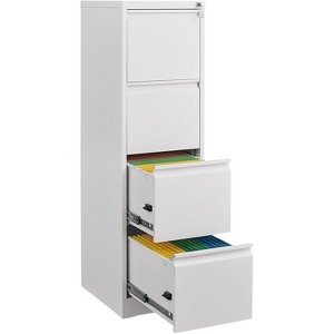 3/4 Drawer File Cabinet with Lock, Metal Storage Cabinet for A4/Letter/Legal Size Documents | Fully Assembled Steel File Cabinet - 1 of 4