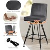 Bekrvio 26" Swivel Counter Height Bar Stools with Back-Faux Leather/Velvet Upholstered, V-Shaped Metal Legs-Modern Counter Stools for Kitchen Island - 2 of 4