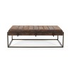 DOMETOUR Upholstered Metal Ottoman Bench, Brown - 4 of 4