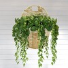 AuldHome Design Wall Hanging Pocket Baskets, Rustic Farmhouse Decor Wicker Painted Baskets - 2 of 4