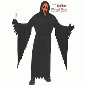 Fun World Adult Ghostface Flourescent Orange Mask Costume - Size One Size Fits Most - Black - 1 of 2