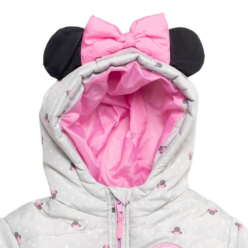 Disney Minnie Mouse Girls Winter Coat Puffer Jacket Little Kid, 4 of 8
